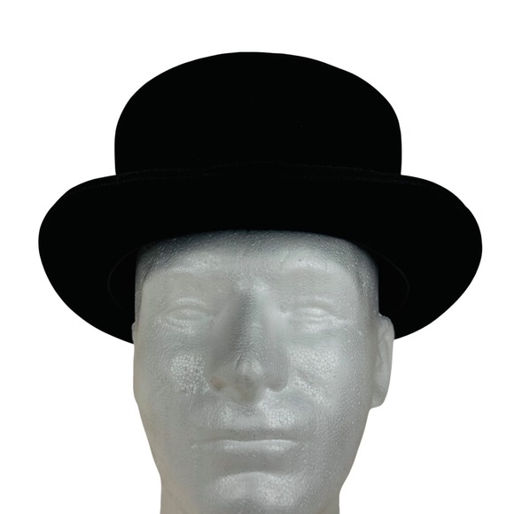 Vintage Equestrian Hunt Top Hat Wool Felt Riding Hat Rear Bow England Victorian - Picture 9 of 15